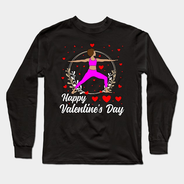 Valentine's Day Yoga Lover Gift Idea For Couples Long Sleeve T-Shirt by TeesbyJohn